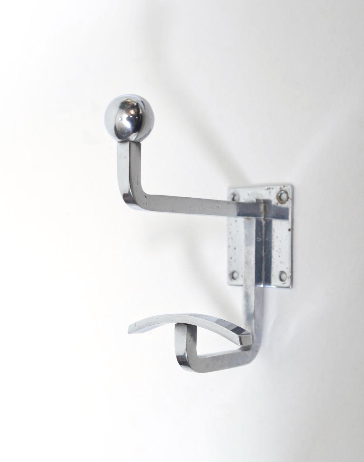 Rare Pair Chrome Steel Jean Royere Coat Hooks Racks Hangers Mid Century French 1950s Modernist photo buy