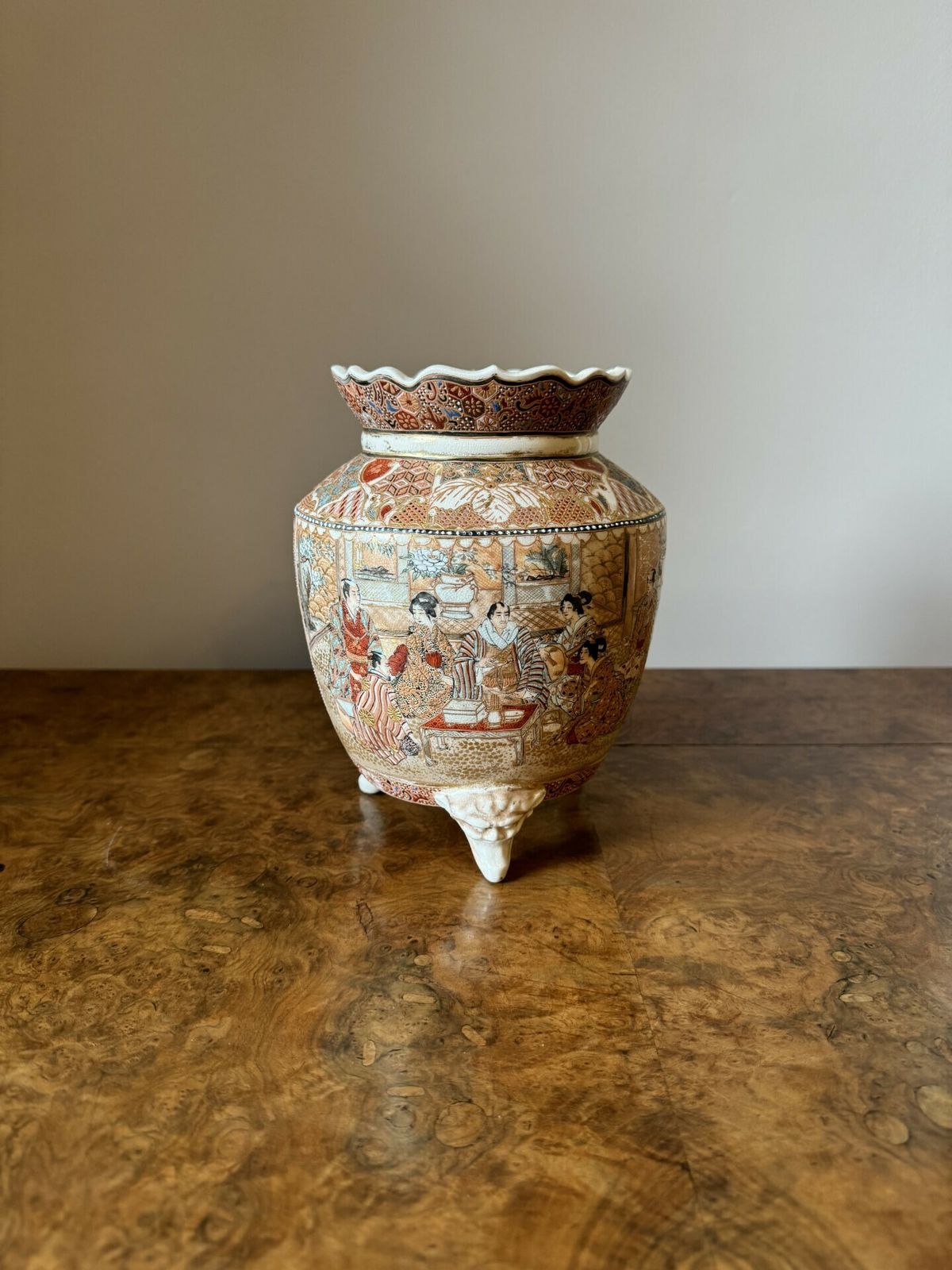 Quality Antique Japanese Satsuma Jardiniere photo for sale