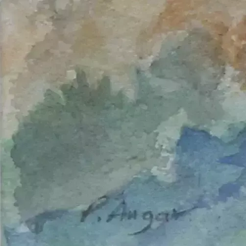 Watercolour By Phillip Augar. Village Near Cotignac photo for sale