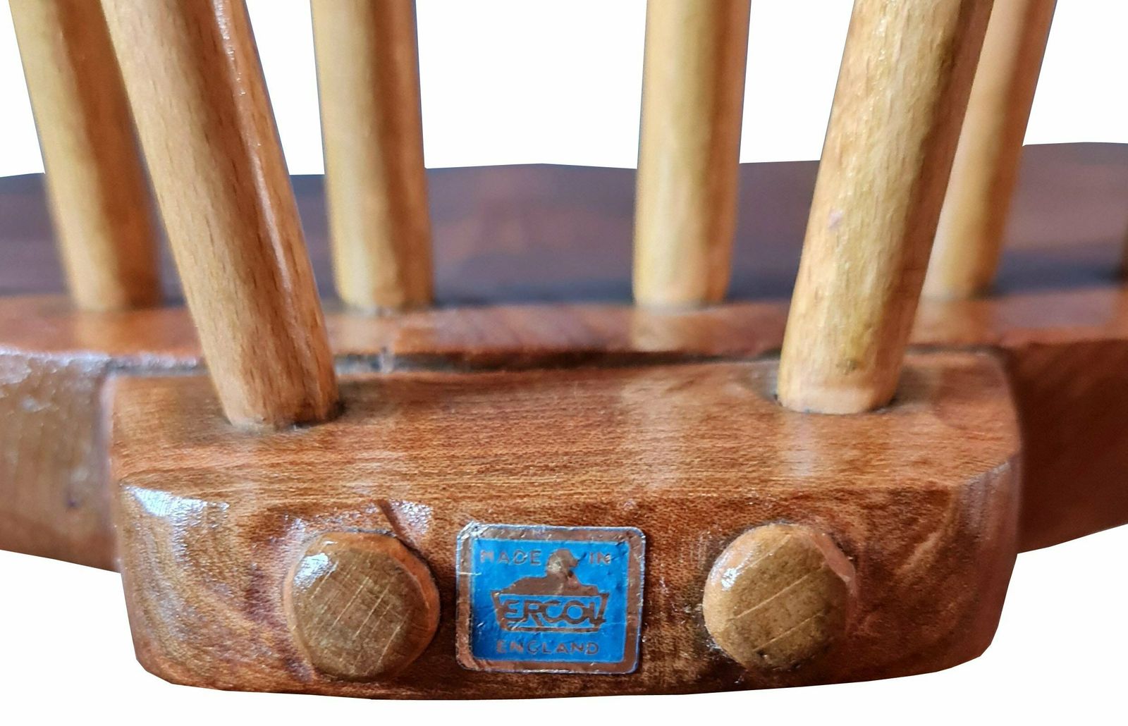 Ercol Chair. Midcentury Windsor Model 315 'Grandfather' Rocker With Blue Maker's Mark photo 595.0