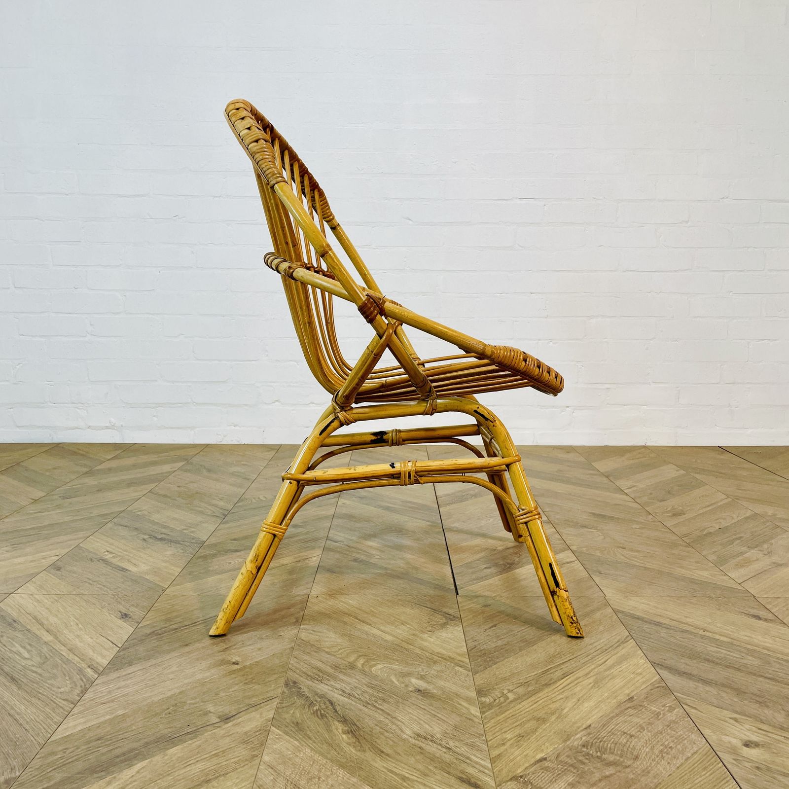 Vintage Franco Albini Style Rattan Chair, 1970s photo furniture