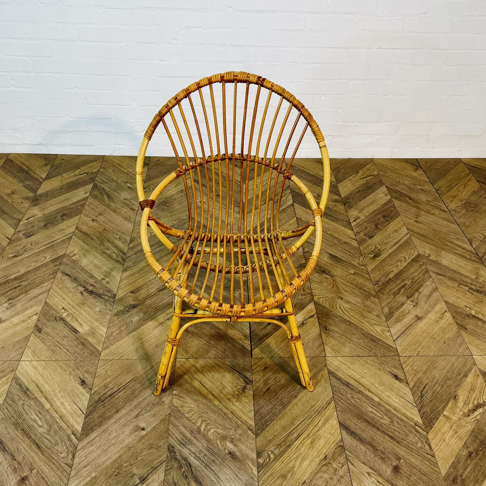 Vintage Franco Albini Style Rattan Chair, 1970s photo Furniture
