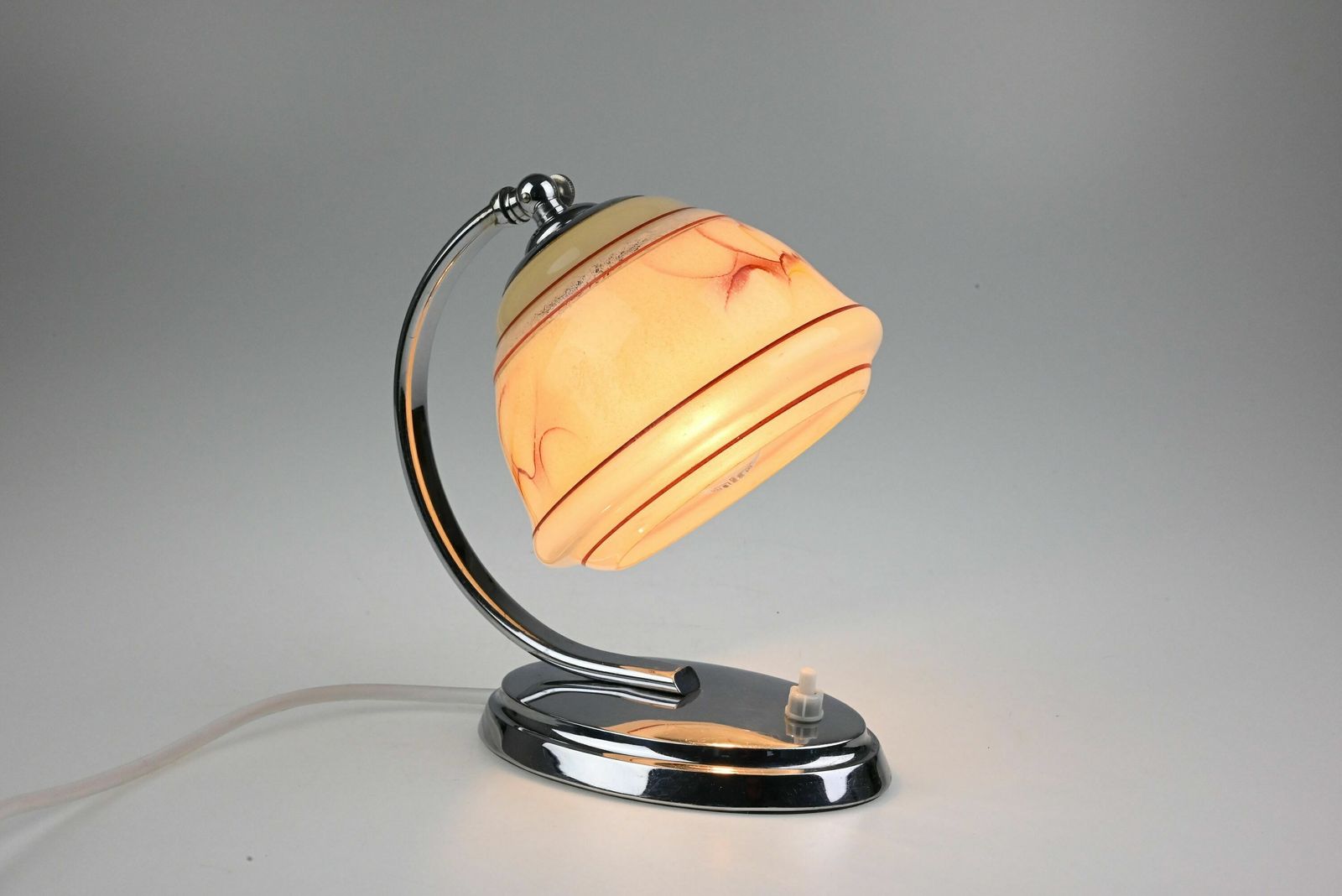 Art Deco Chrome Bedside Lamp, Bauhaus Lamp, Table Lamp, Desk Lamp, Table Light, Vintage Lamp, Vintage Lights, Antique Chrome Lamp photo for sale
