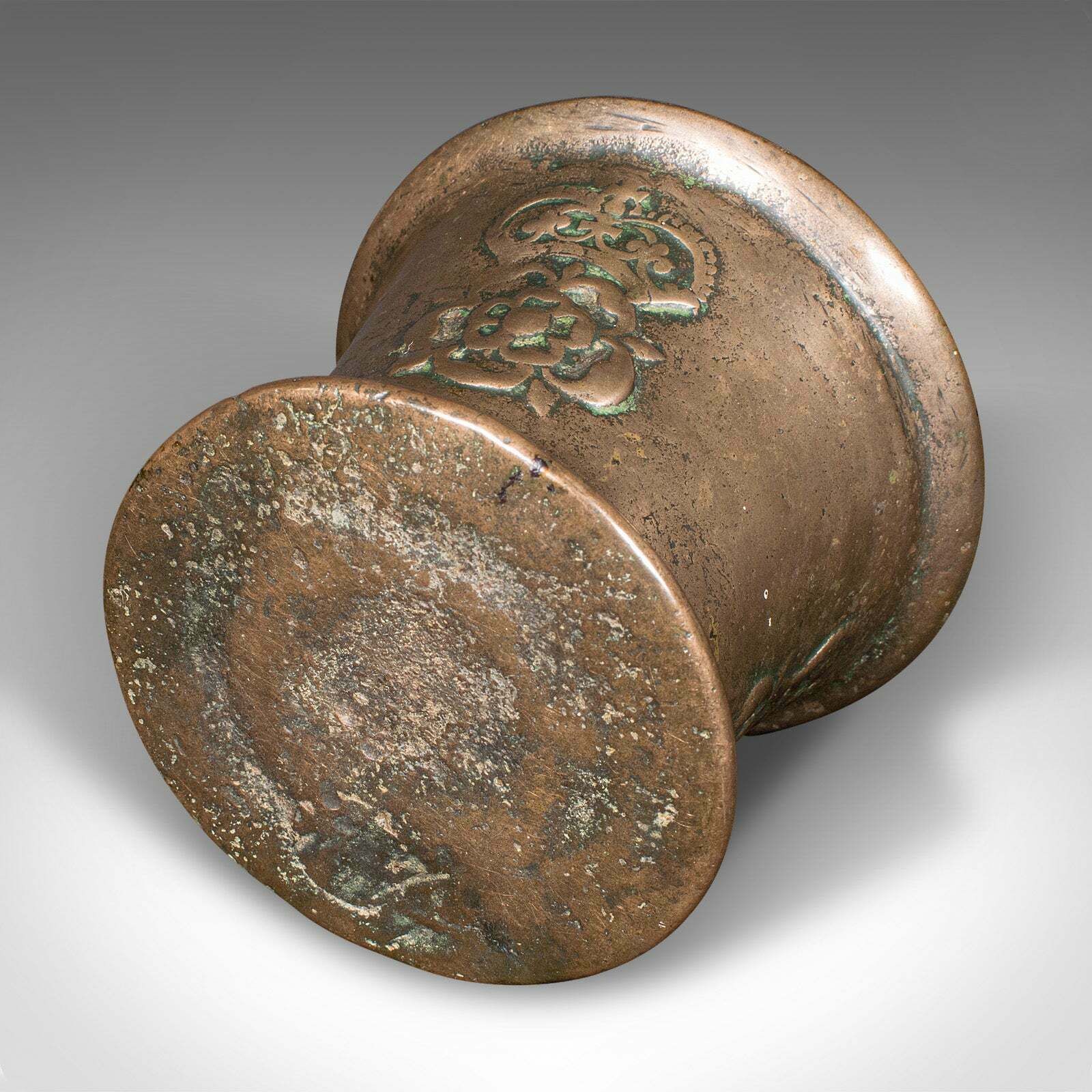 photo for sale Antique Tudor Rose Mortar And Pestle, English, Bronze, Apothecary, 17th Century