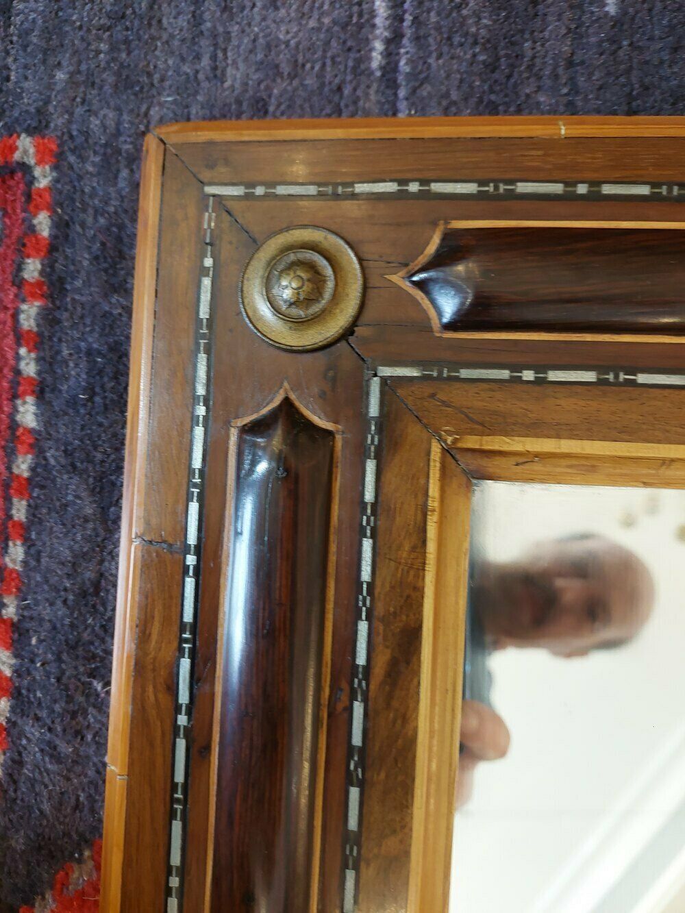 Rosewood & Mahogany Wall Mirror photo vinterior