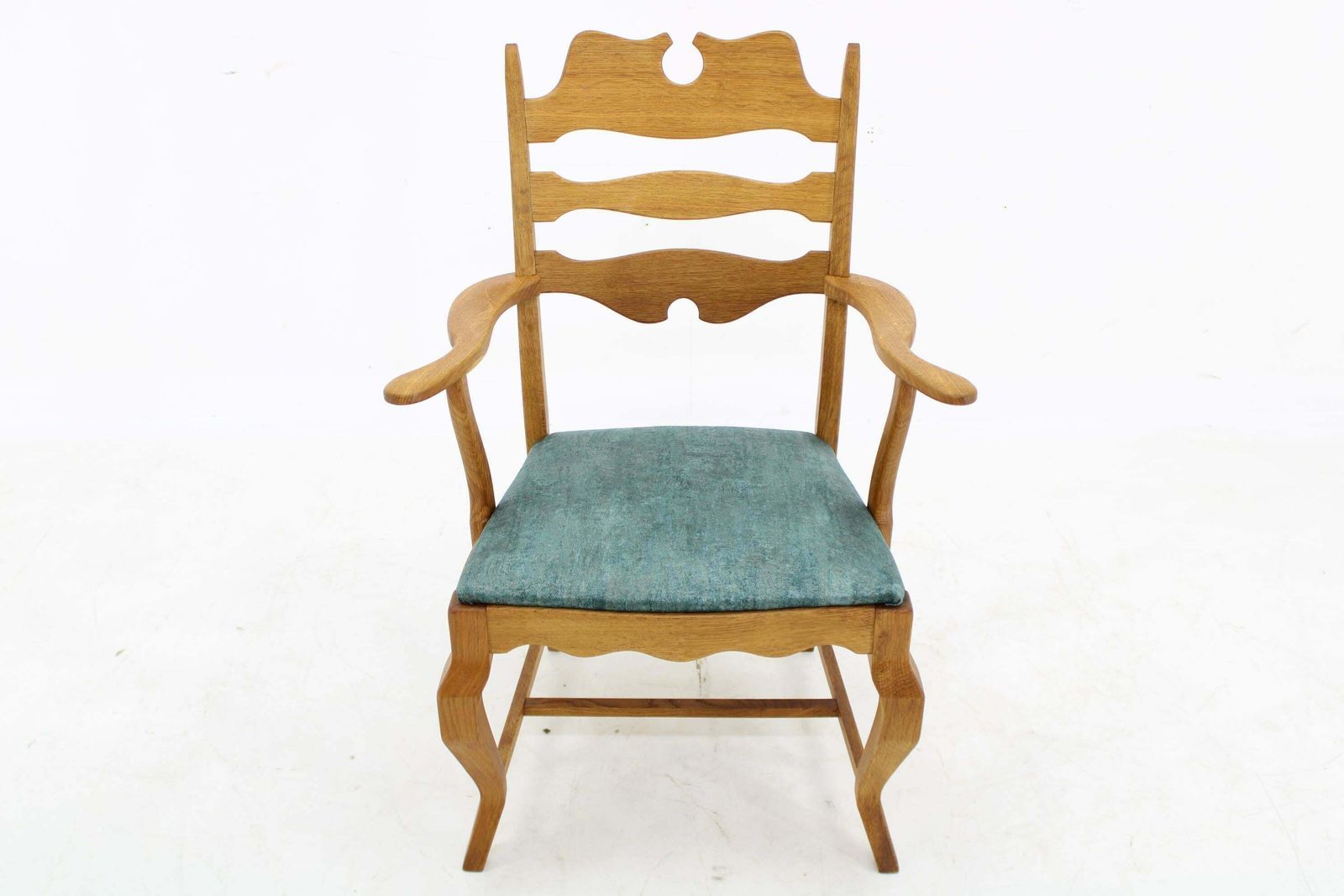 1960s Henning Kjærnulf Razorblade Armchair In Solid Oak For Eg Møbler, Denmark photo furniture