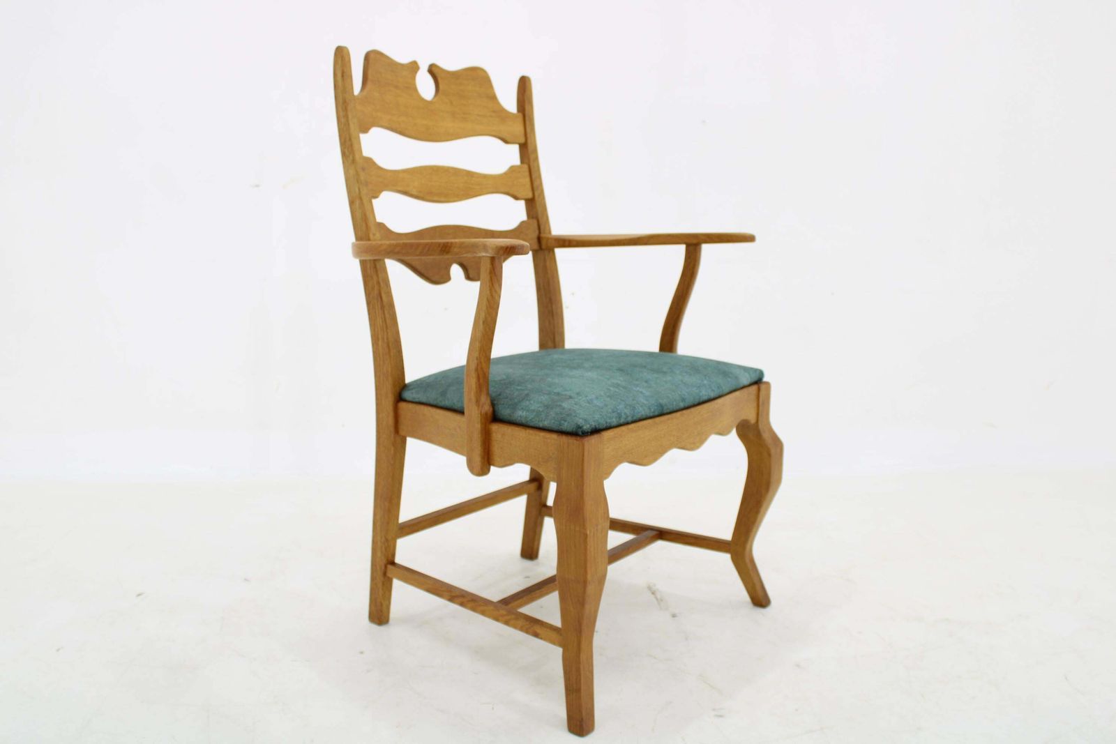 1960s Henning Kjærnulf Razorblade Armchair In Solid Oak For Eg Møbler, Denmark photo for sale