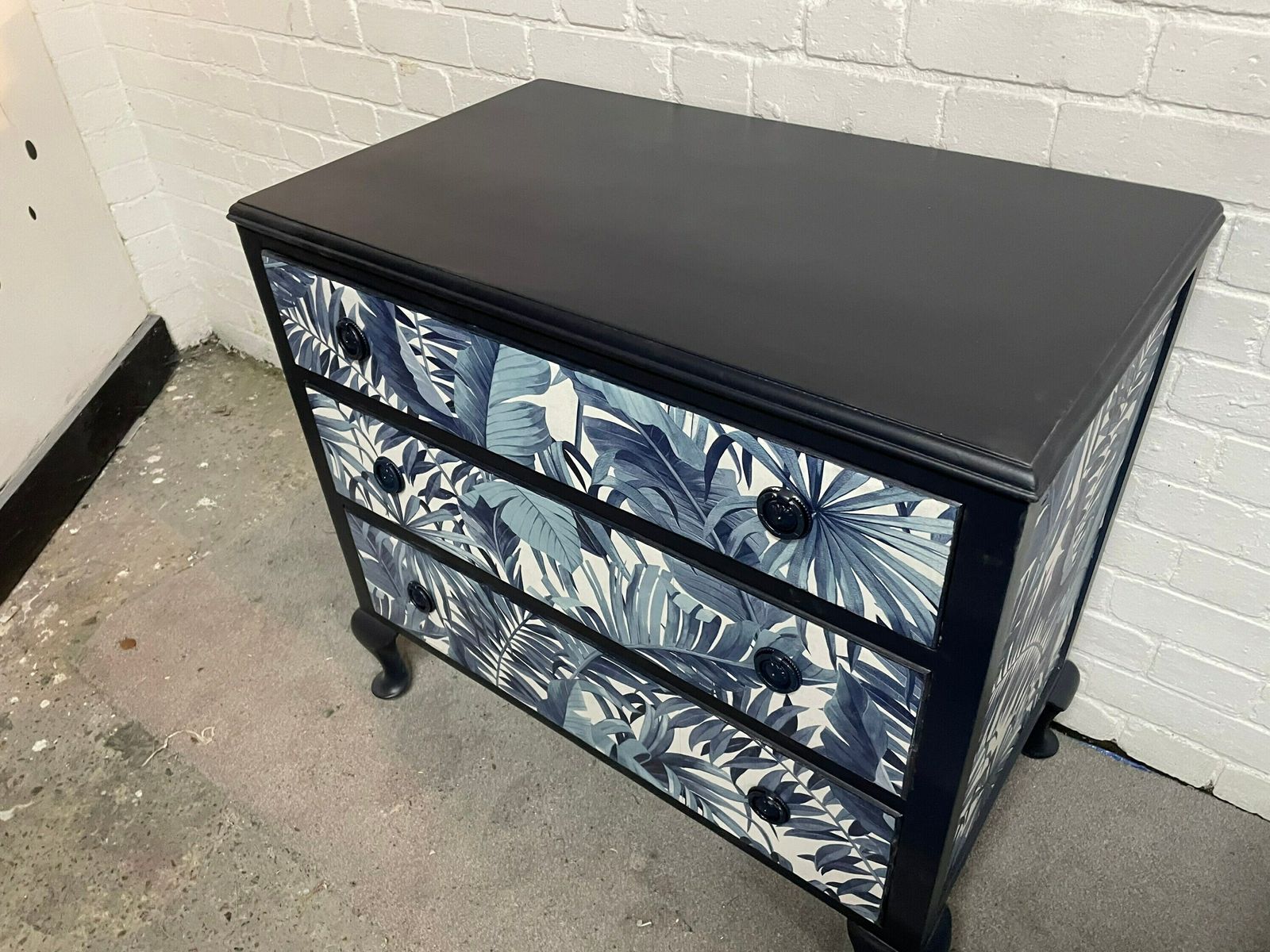 photo furniture Queen Ann Decoupage Chest Of Drawers   Professional Spray Painted Finish