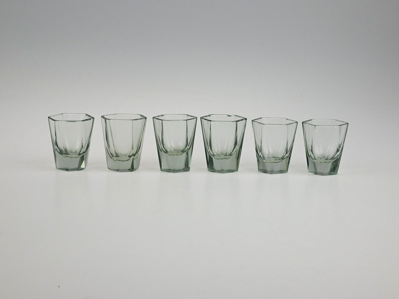 Vintage Set Of Six Gray Old Liqueur Glasses, Shot Glass Set, Liquer Glass Set, Shot Glasses, Gray Glass, Vintage Glass, Antique Glass Set photo 66.0