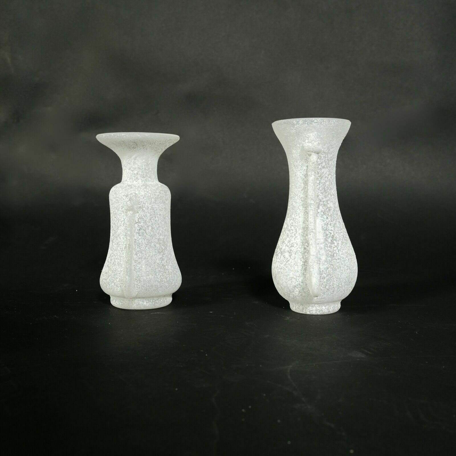Seguso White Excavation Glass Vases Pair Of Vittorio Rigattieri Murano Vases From The 70s photo buy