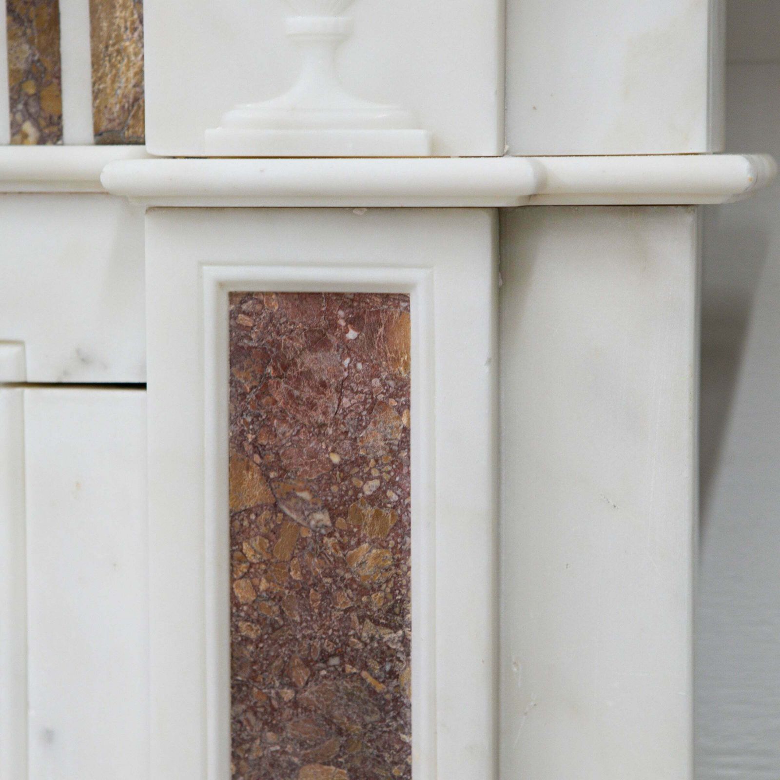 18000.0 Marble Antique Late Georgian Statuary And Spanish Brocatello Inlay Chimneypiece C.1790 photo
