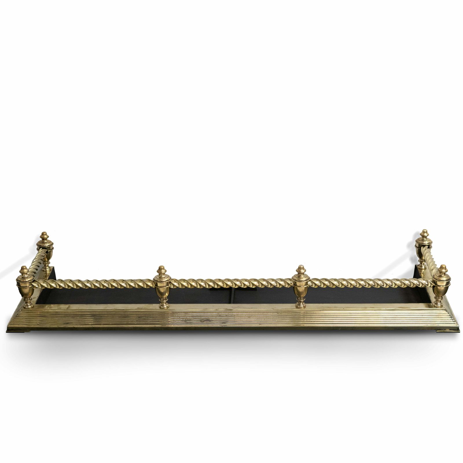 Antique Victorian Brass Fireplace Fender