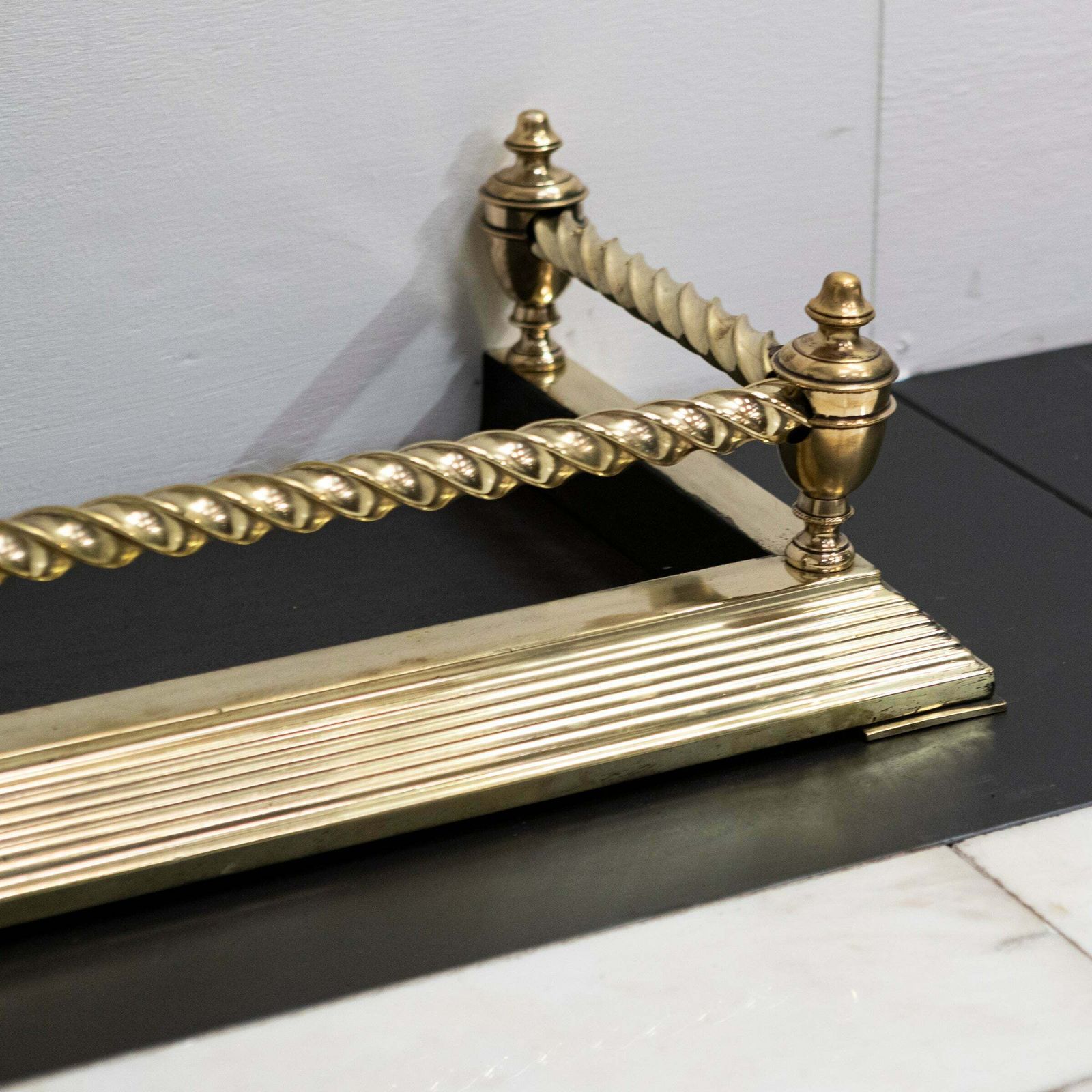 photo furniture Antique Victorian Brass Fireplace Fender