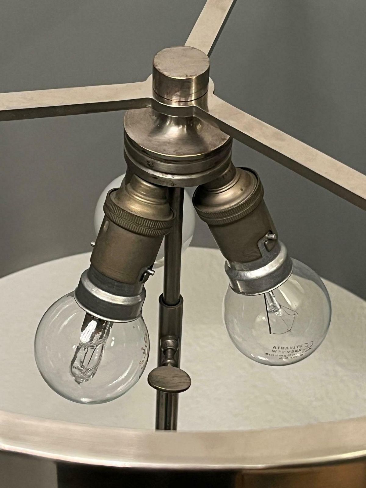 photo furniture Pair Of Vintage "Ogive" Stainless Steel Table Lamps By Maison Charles Ca. 1970s