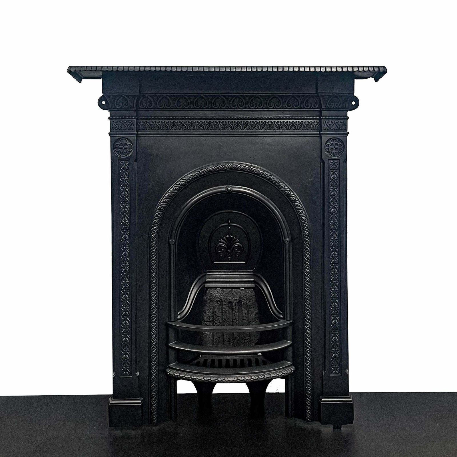 Antique Victorian Cast Iron Combination Fireplace