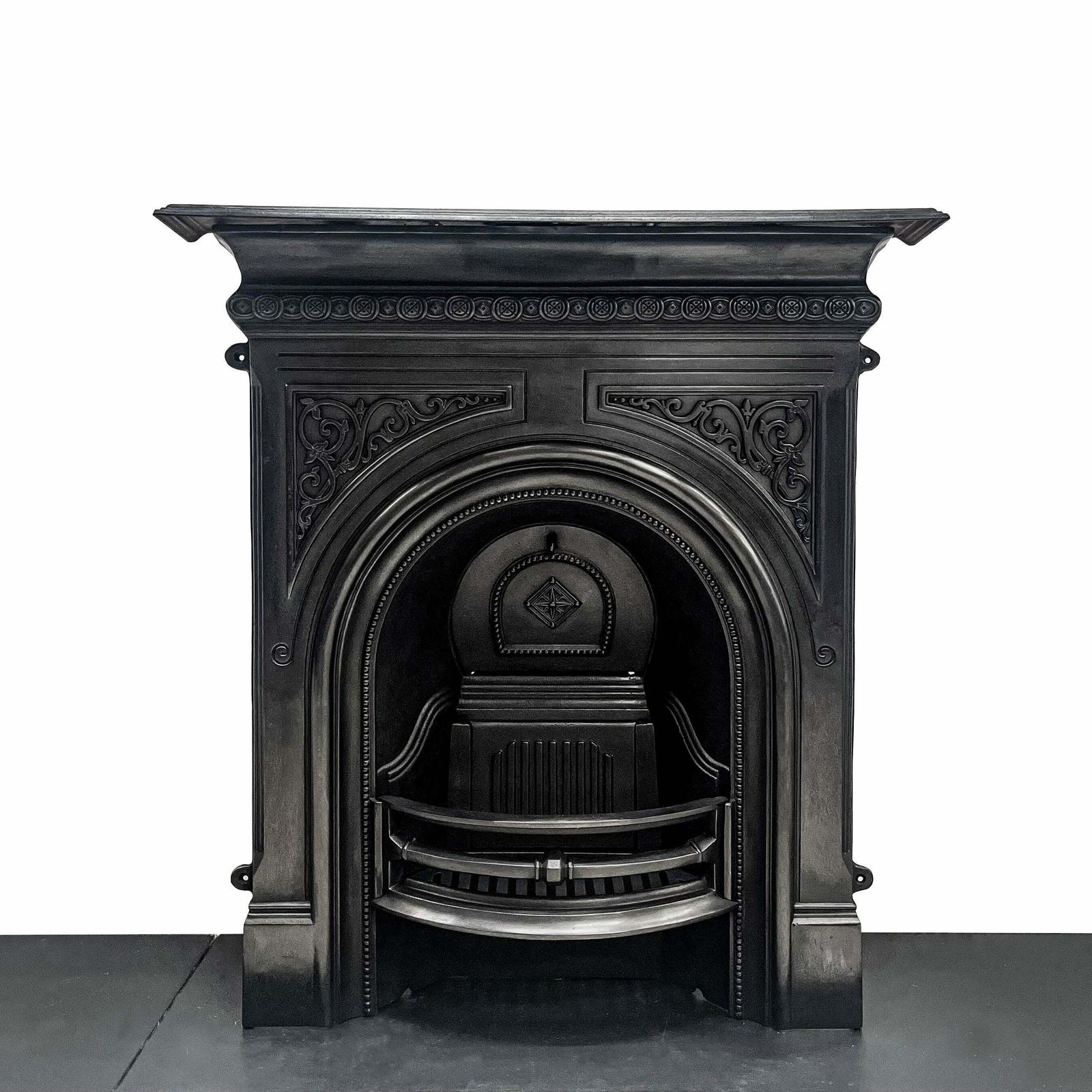 Reclaimed Victorian Cast Iron Arched Combination Fireplace