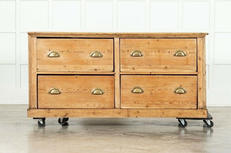 Large 19thc English Pine Counter Drawers