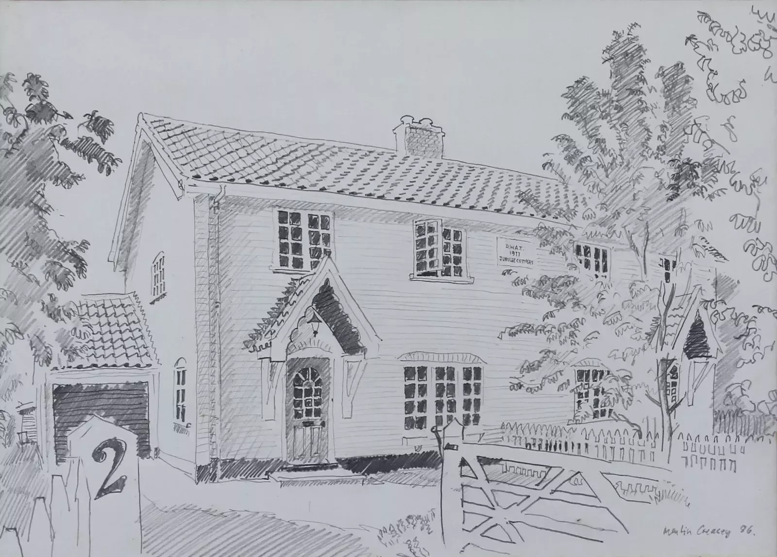 Pencil Sketch By Martin Creasey. Jubilee Cottages photo furniture