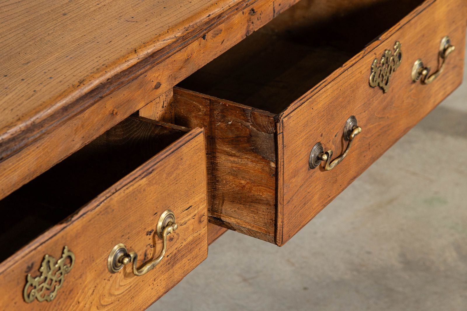 Furniture Large English 18thc Vernacular Elm Dresser Base photo