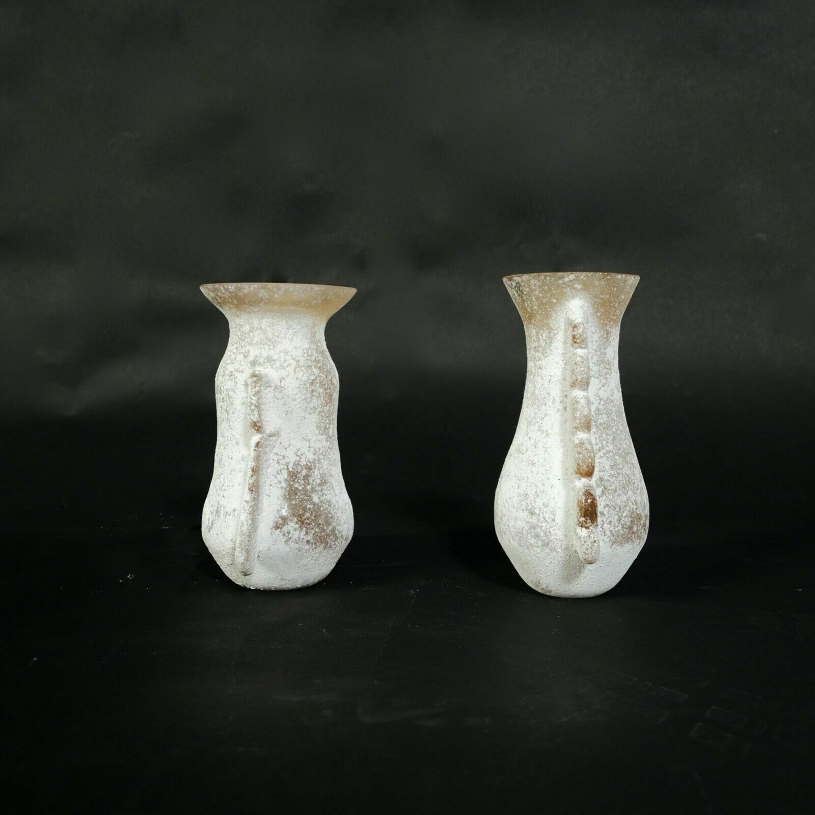 Pair Of Seguso Vases Ocher Glass Vases Vittorio Rigattieri Murano 1970s photo buy