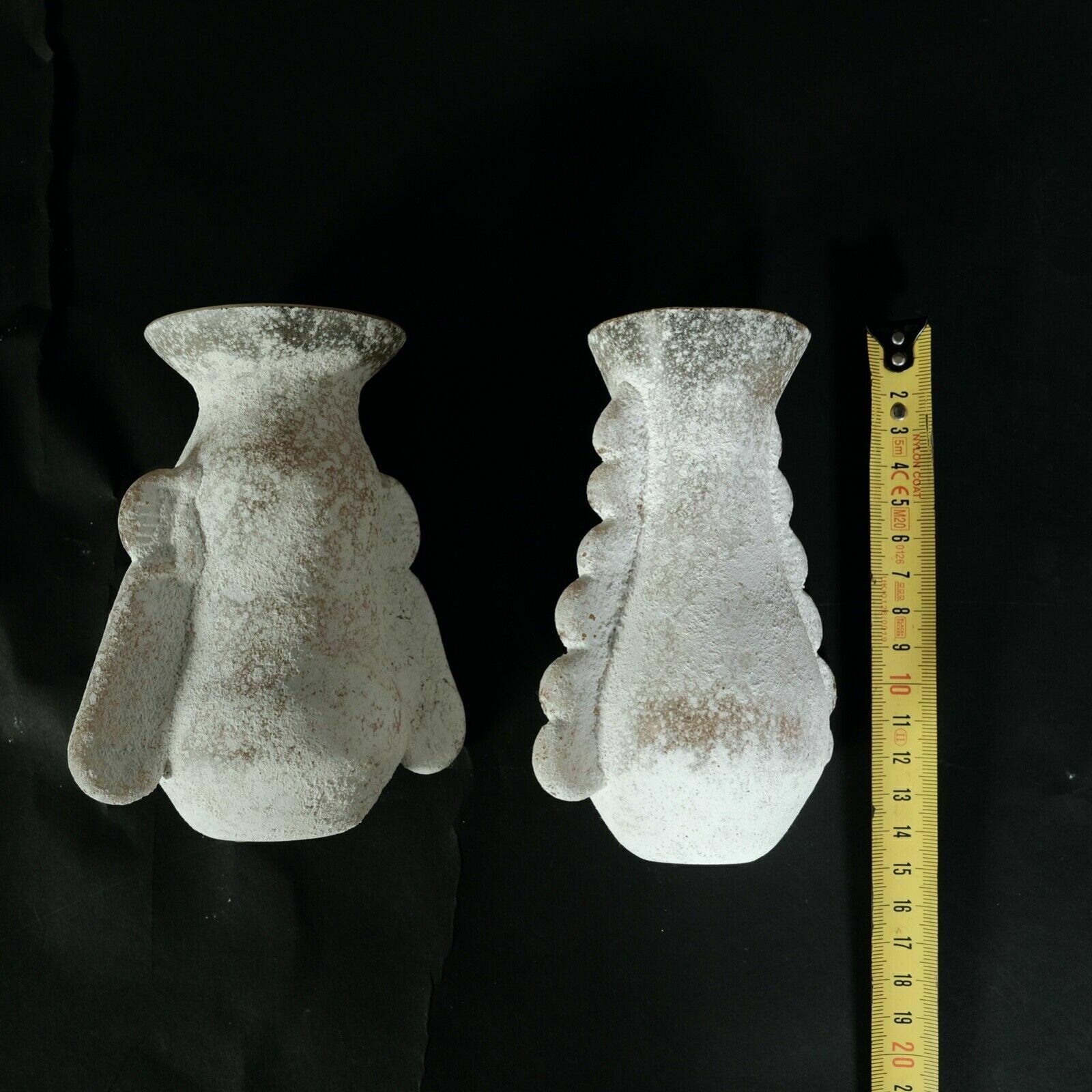 380.0 Pair Of Seguso Vases Ocher Glass Vases Vittorio Rigattieri Murano 1970s photo