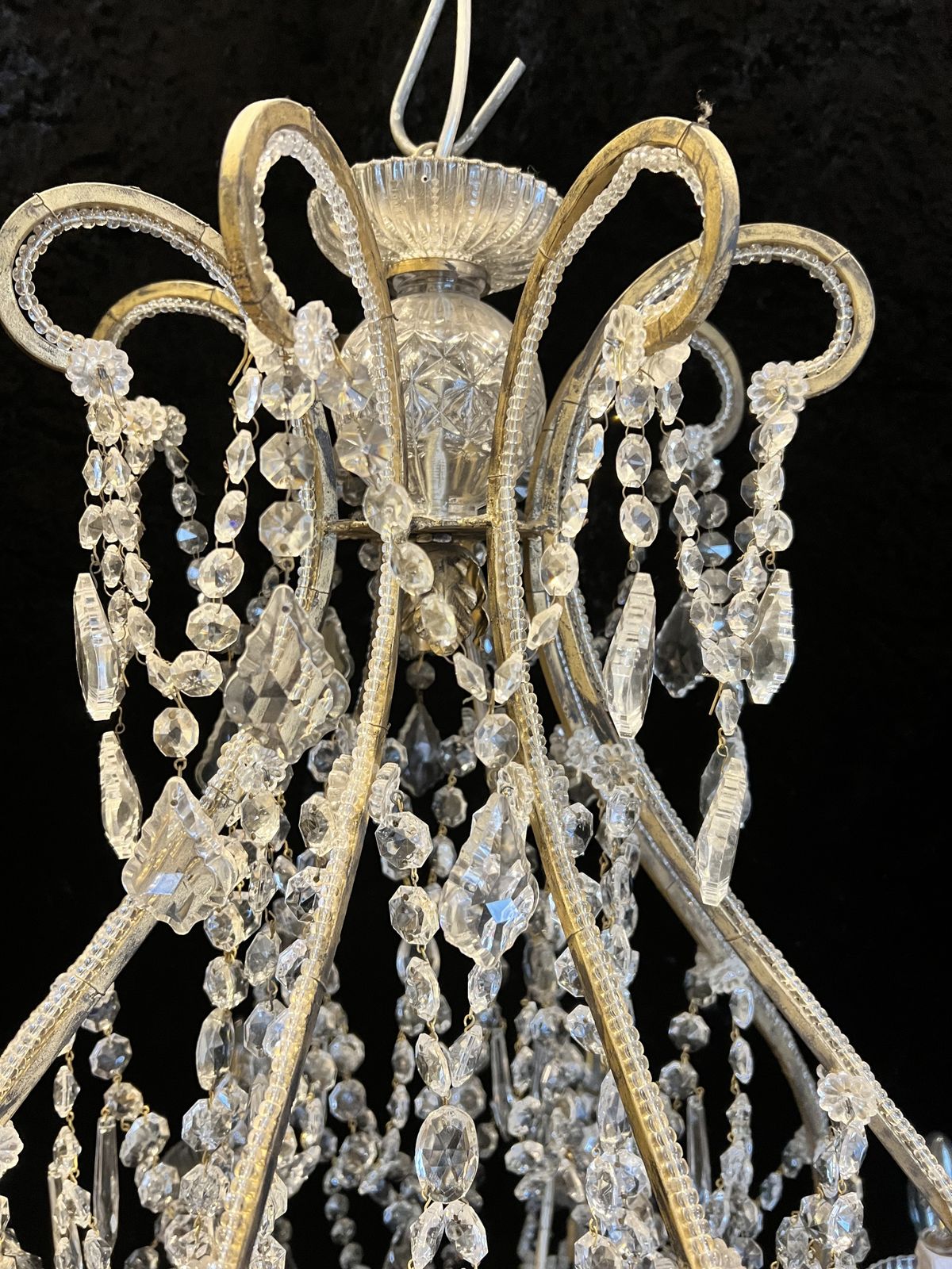 A Pair Of Eight Light Florentine Antique Chandeliers photo for sale