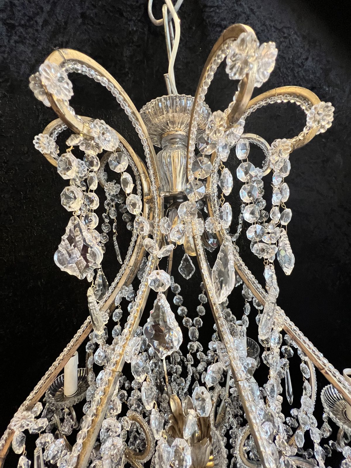 photo for sale A Pair Of Eight Light Florentine Antique Chandeliers