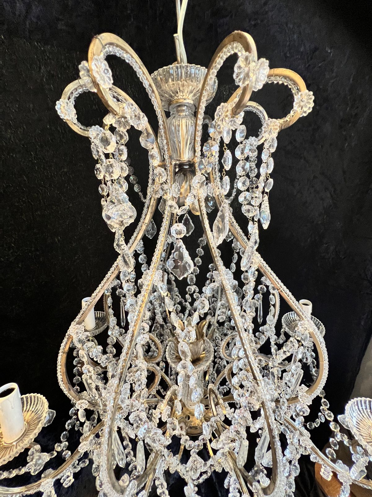 Lighting A Pair Of Eight Light Florentine Antique Chandeliers photo