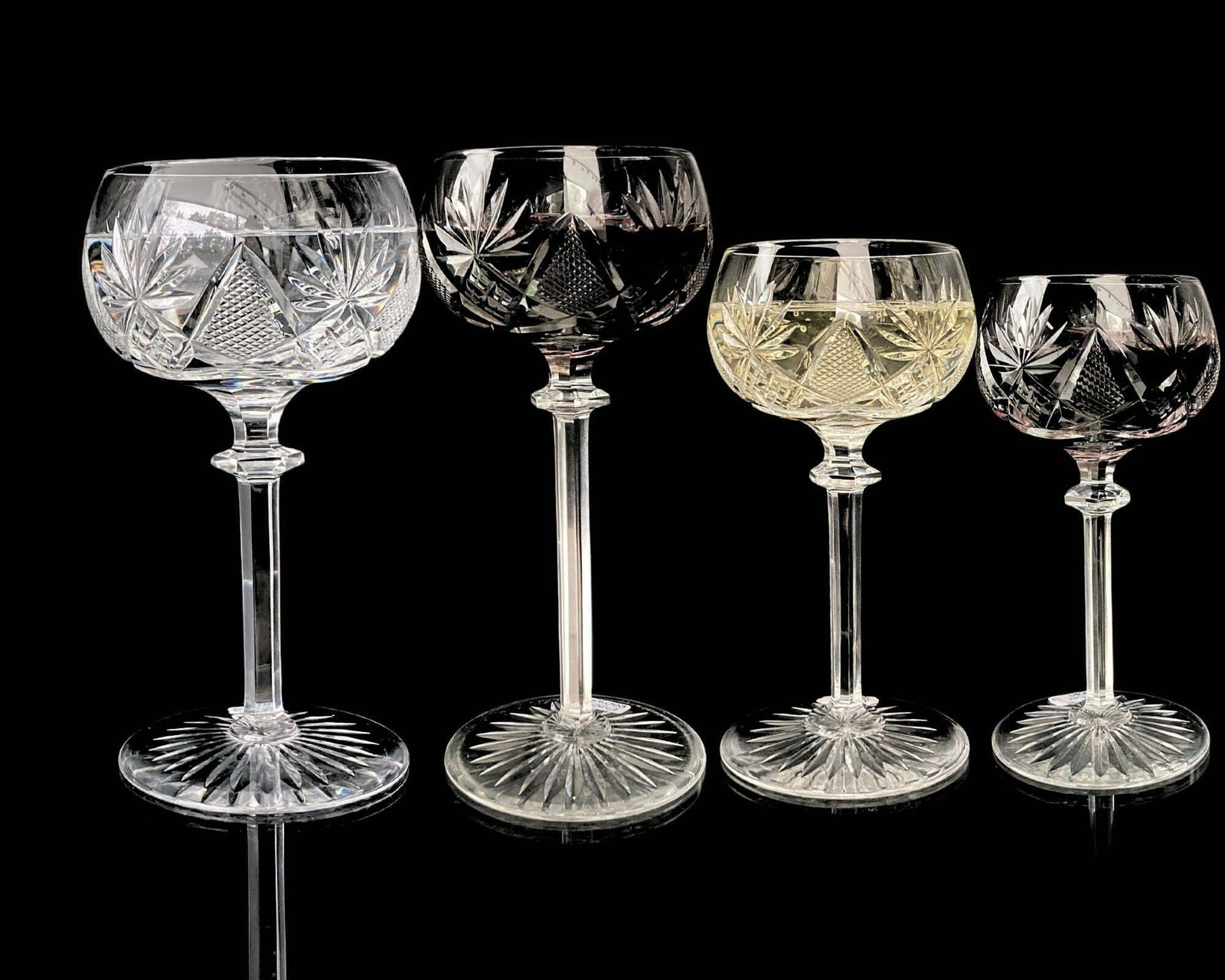 Val Saint Lambert Berncastel | Clear Crystal Glassware | Select Water, Wine Or Port | Approx 1950s photo furniture
