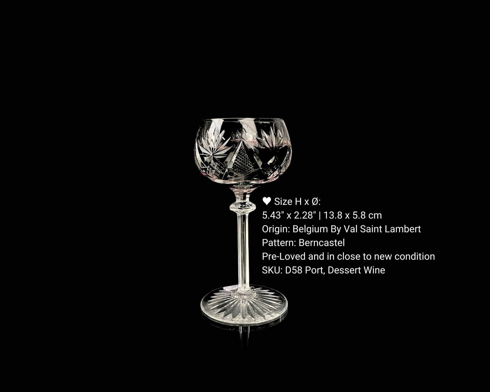 photo furniture Val Saint Lambert Berncastel | Clear Crystal Glassware | Select Water, Wine Or Port | Approx 1950s
