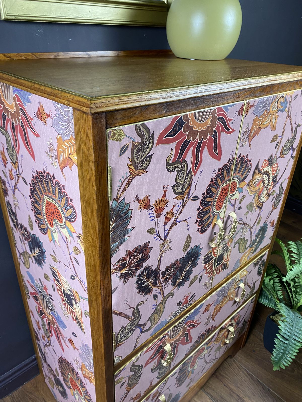 Upcycled, Floral, Vintage Chest Of Drawers, Linen Cupboard, Tallboy, Bedroom Storage, Kitchen Storage ,Vintage Furniture. photo furniture