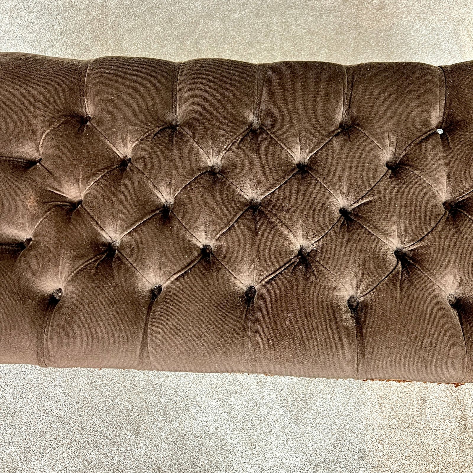 Mid Century Brown Velvet Blanket Box With Tassels 1960s photo buy