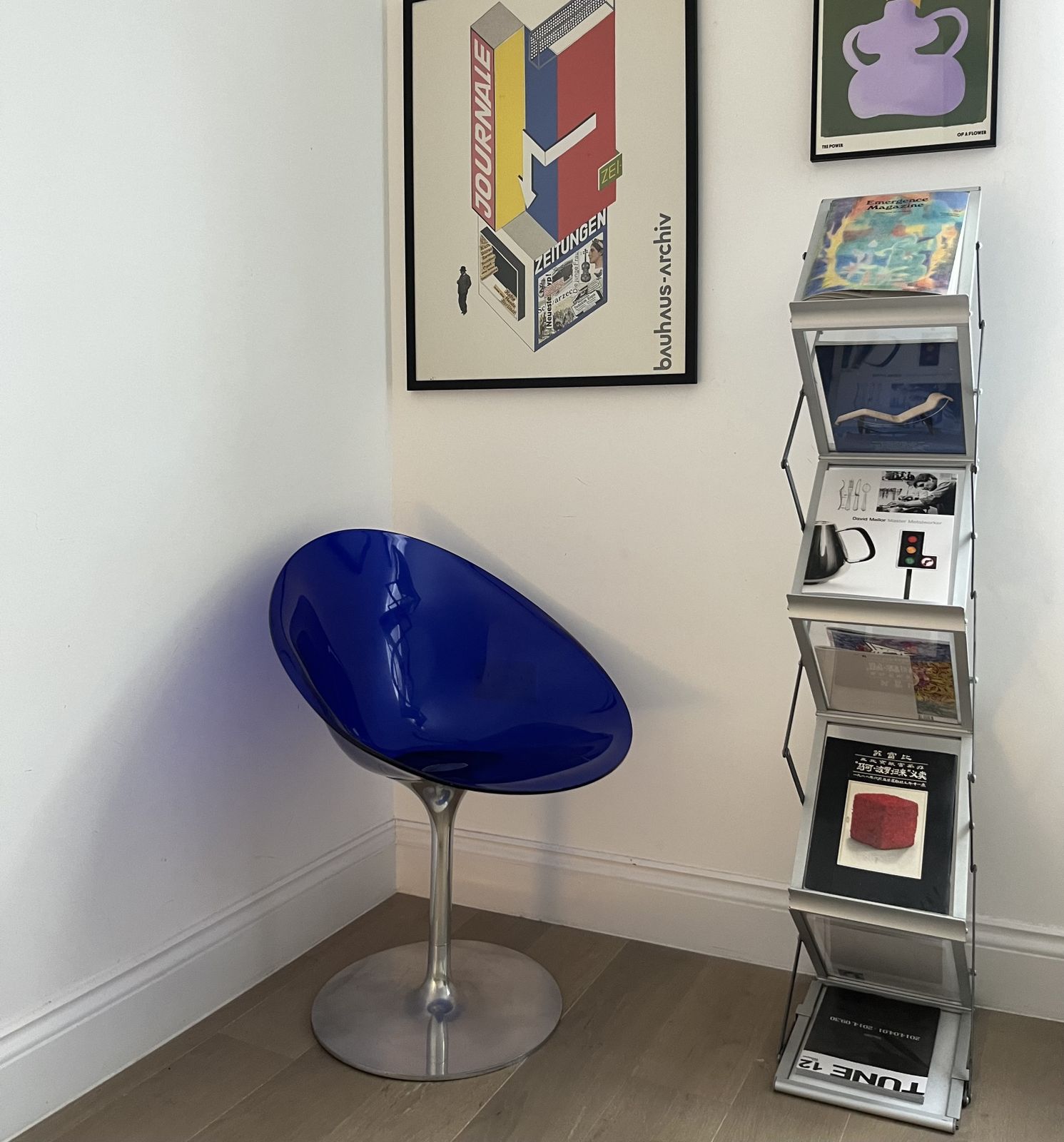 Eros Swivel Blue Chair By Philippe Starck For Kartell photo for sale