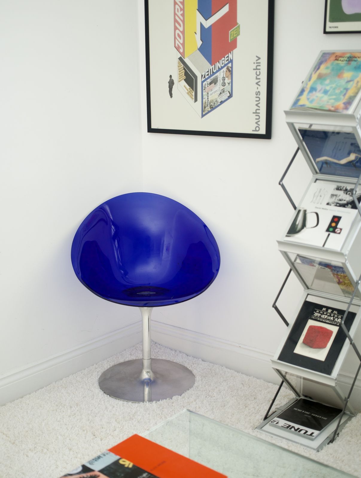 Eros Swivel Blue Chair By Philippe Starck For Kartell photo furniture