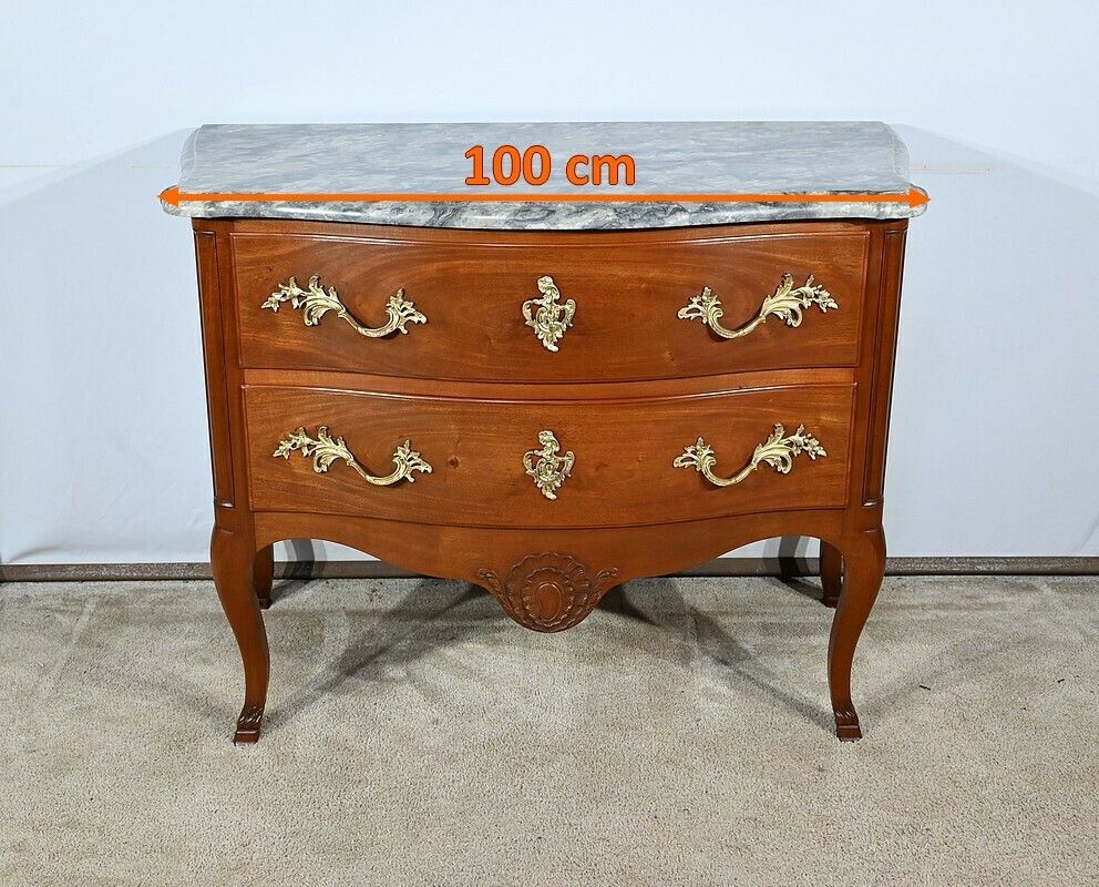 Sauteuse Commode In Solid Mahogany, Louis XV Style – Late 19th Century photo furniture