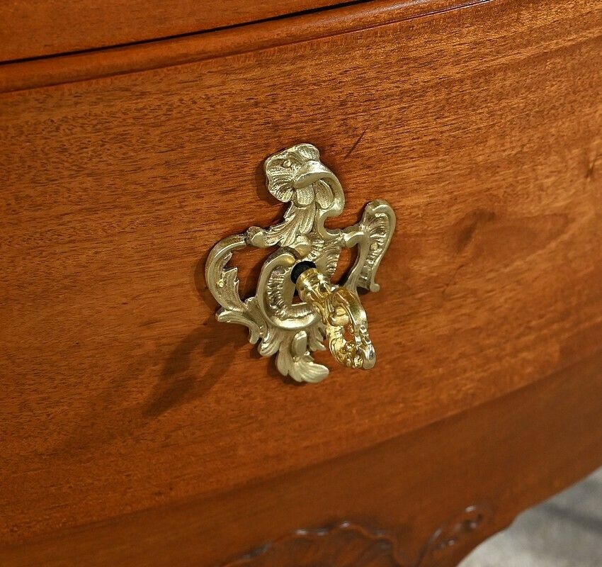 3350.0 Sauteuse Commode In Solid Mahogany, Louis XV Style – Late 19th Century photo