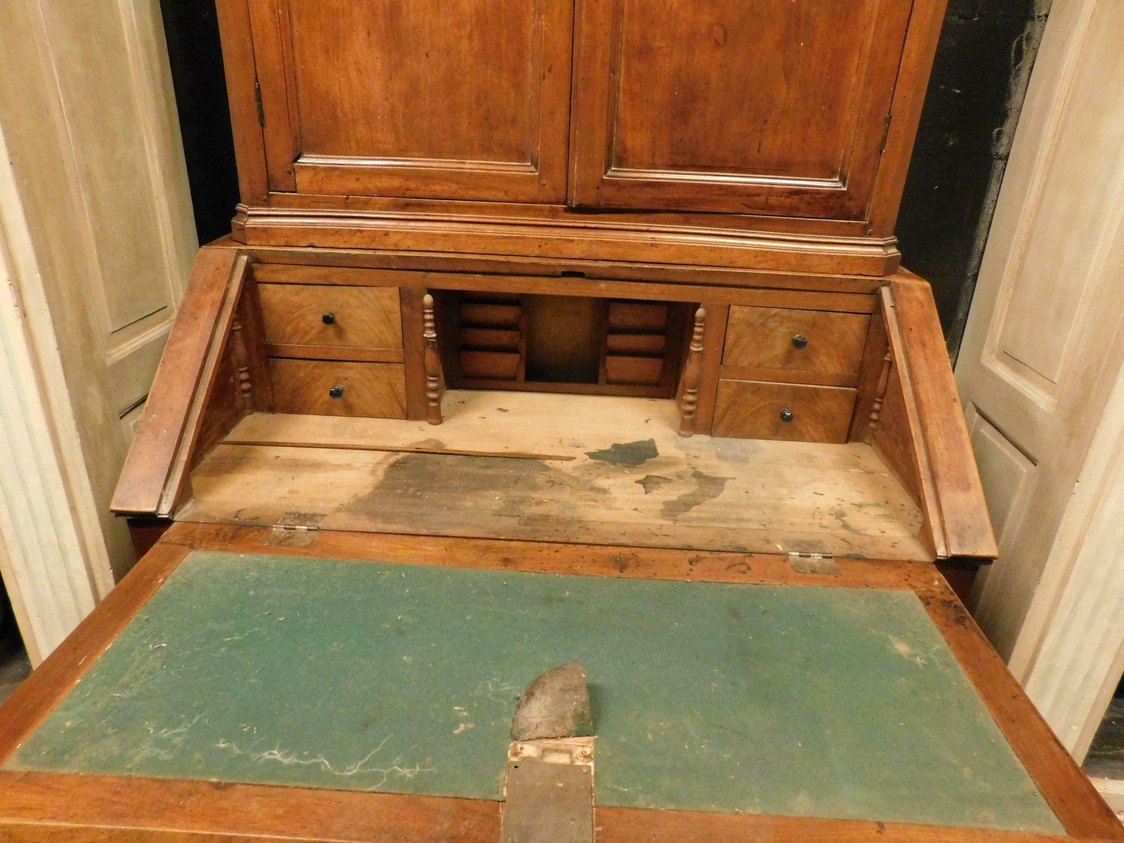 Cabinet With Flap, Walnut Desk, Italy photo for sale