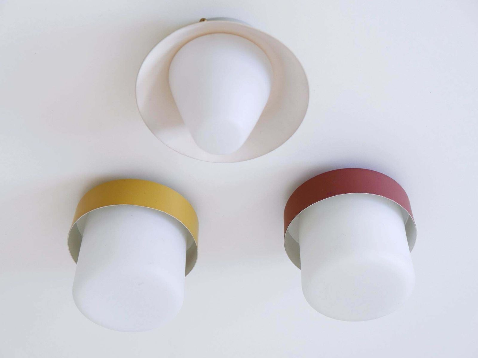 Set Of Three Rare & Lovely Ceiling Fixtures Or Flush Mounts Germany 1960s photo buy