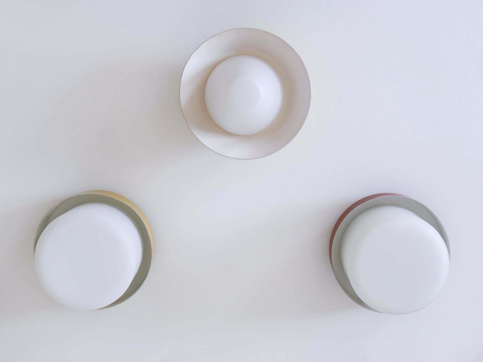 photo vintage Set Of Three Rare & Lovely Ceiling Fixtures Or Flush Mounts Germany 1960s