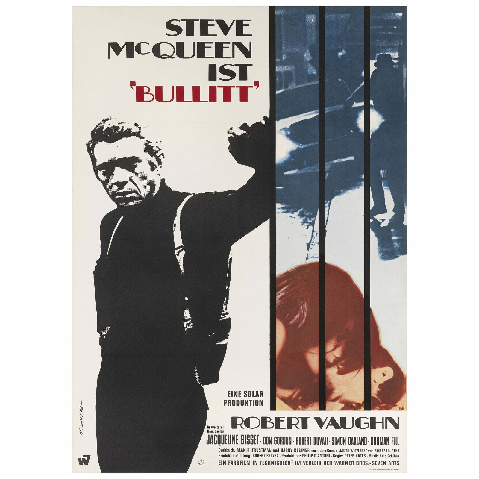 Bullitt  Film Poster, 1960s, Vintage