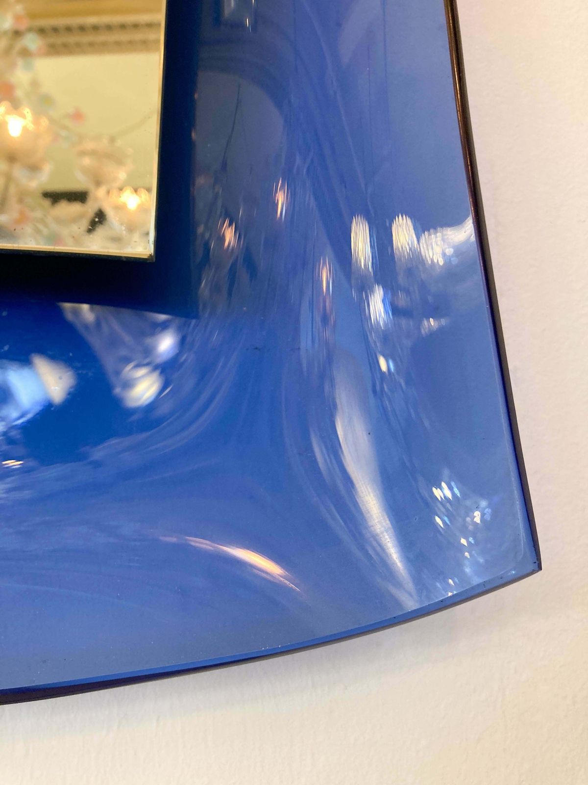 Mid Century Modern Cobalt Blue Glass Mirror, Italy, 1950s photo 5656.0