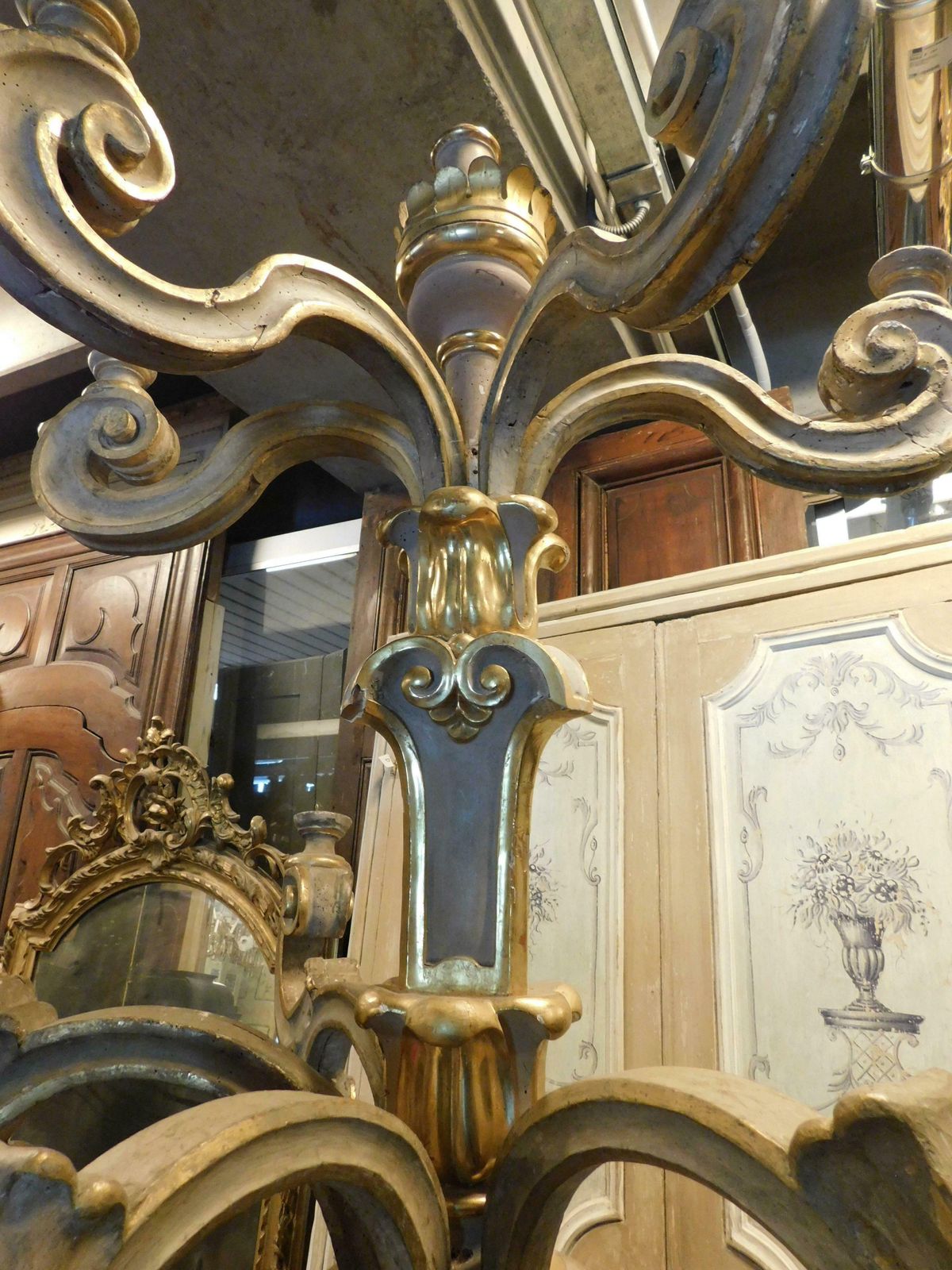 Antique Pair Of Big Gilded And Carved Wooden Candlesticks, Florence (Italy) photo 17440.0