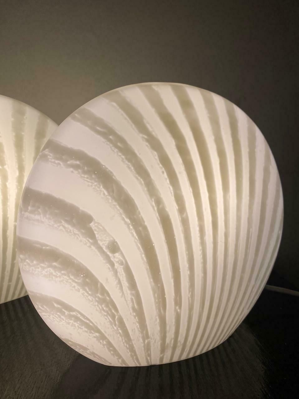 Magical Table Lamps Glass Peill Putzler  Zebra Series 1960 Set photo vintage
