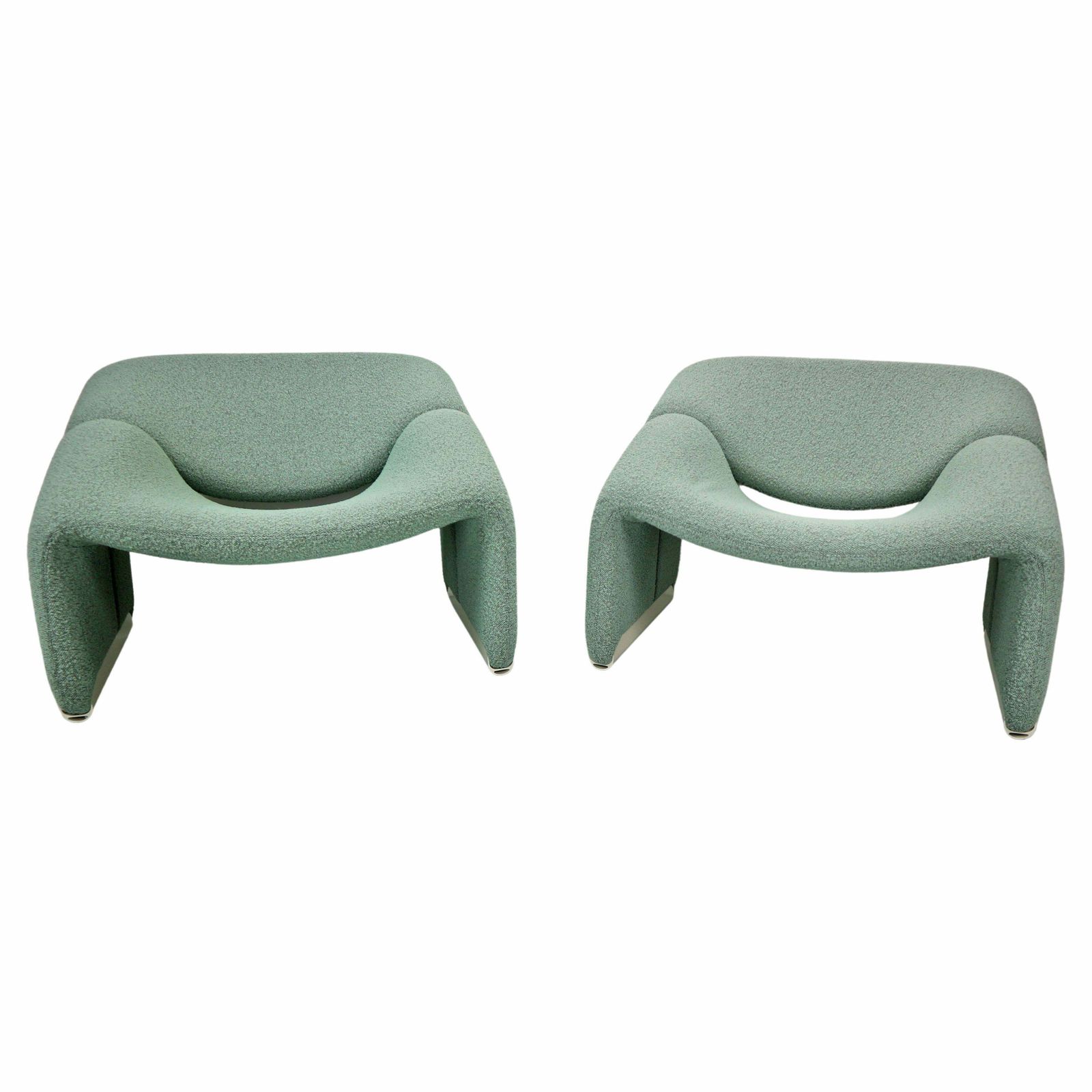 Pierre Paulin Set Of 2 F598 Groovy Armchairs For Artifort New Upholstery, 1972