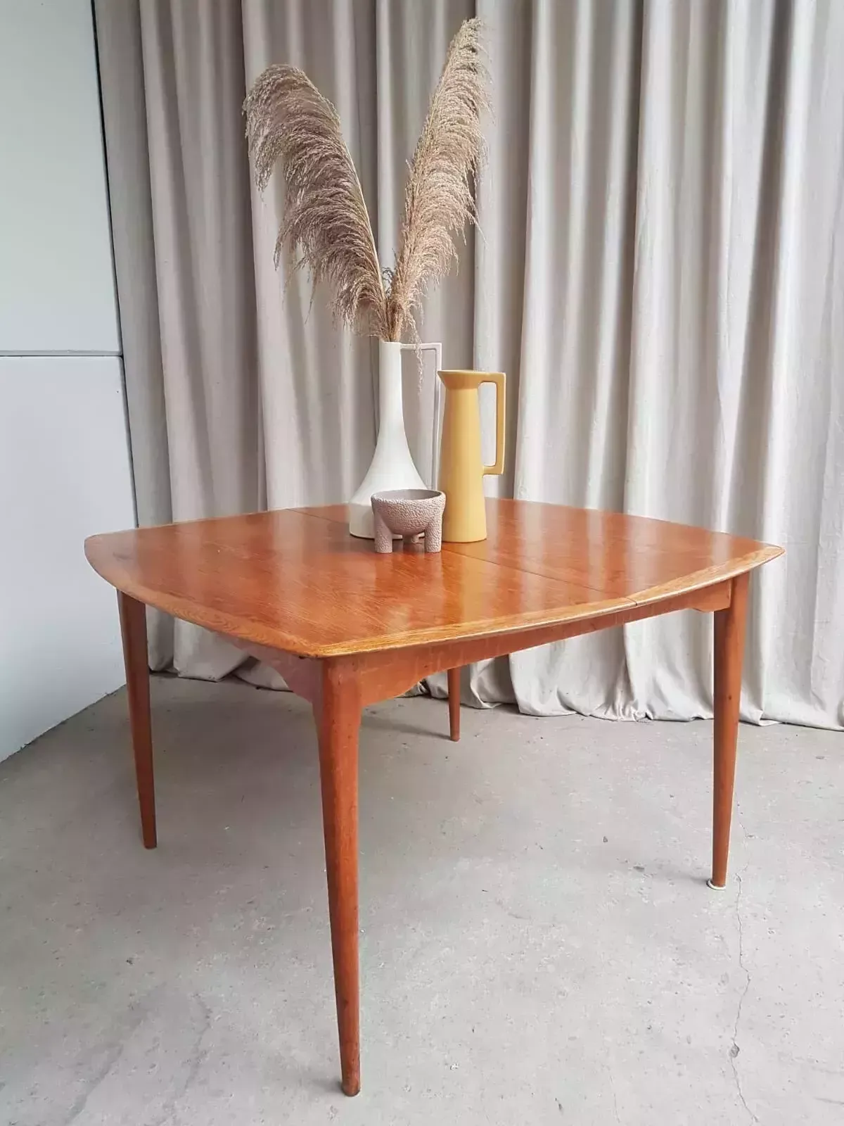 Vtg Mid Century Oak Norwegian Extending Dining Table Danish By Gustav Bahus R433 photo for sale