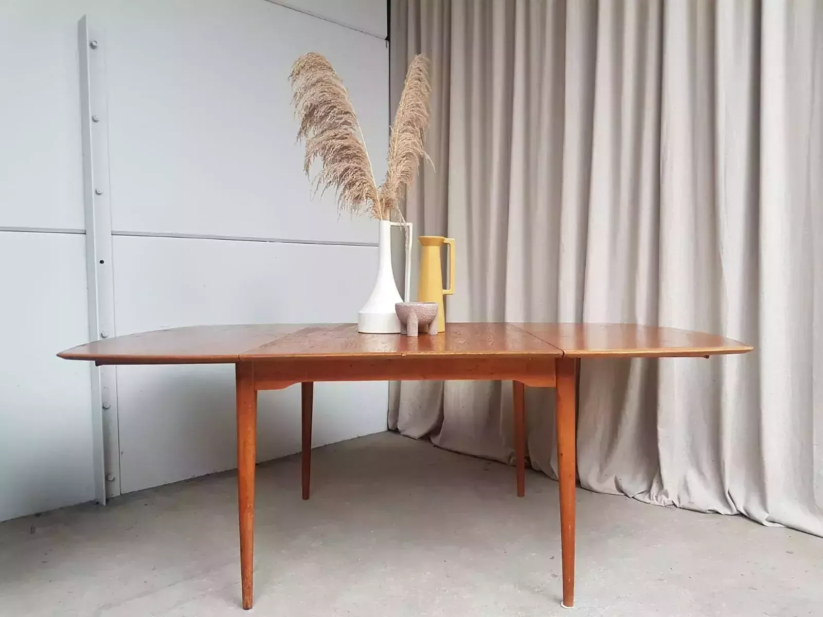 Vtg Mid Century Oak Norwegian Extending Dining Table Danish By Gustav Bahus R433 photo Furniture