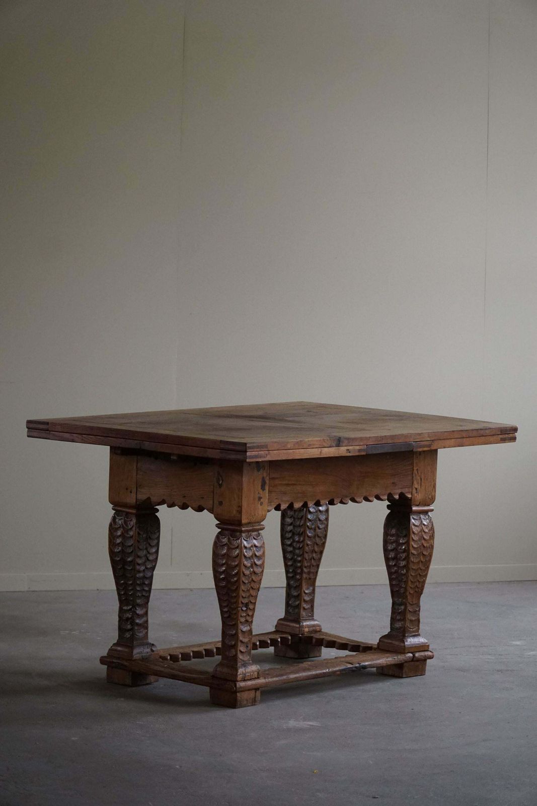Antique Baroque Dining / Desk Table In Oak, Danish Cabinetmaker, 19th Century photo 5566.0