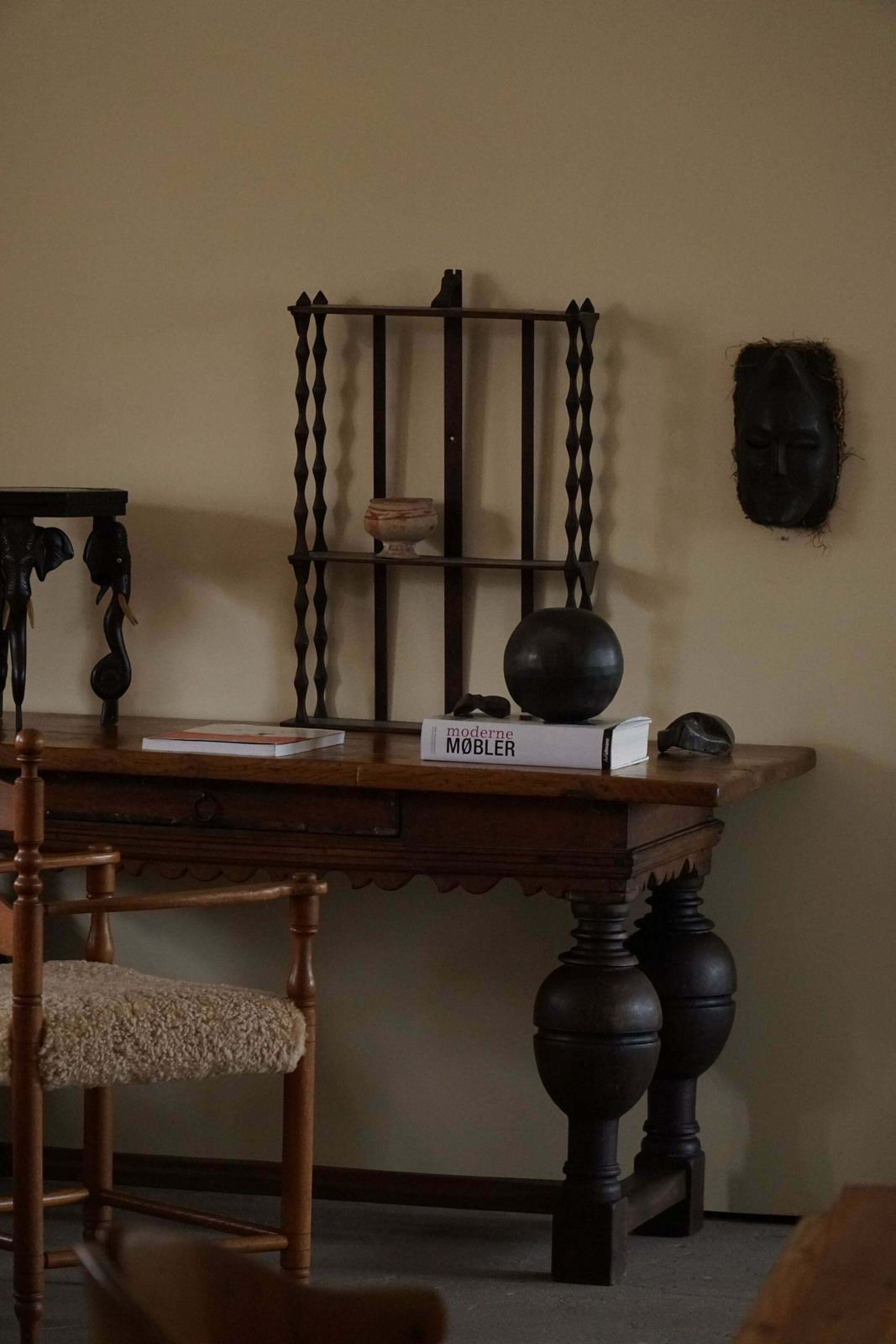19th Century Antique Baroque Dining / Desk Table In Oak, Danish Cabinetmaker photo vinterior