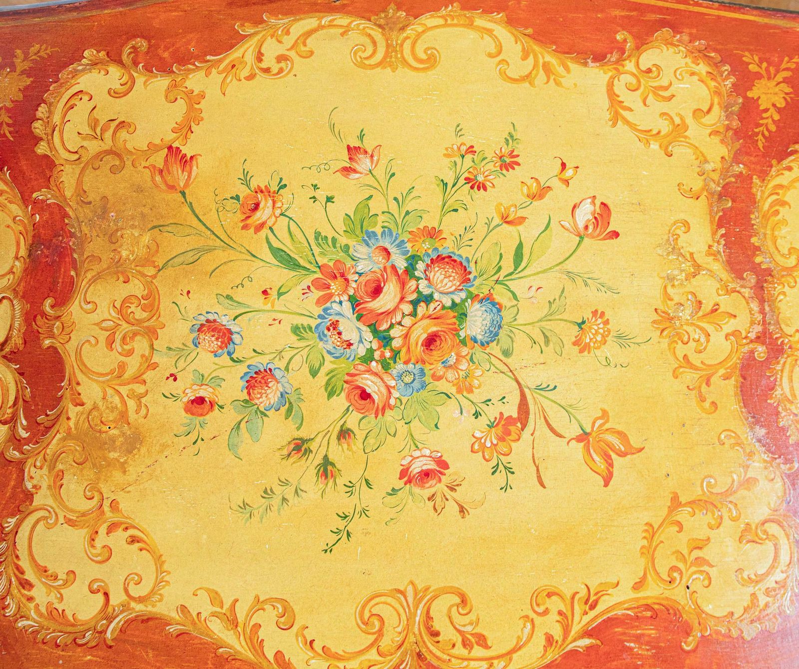 19th Century Italian Rococo Table Painted In The Venetian Style photo vintage