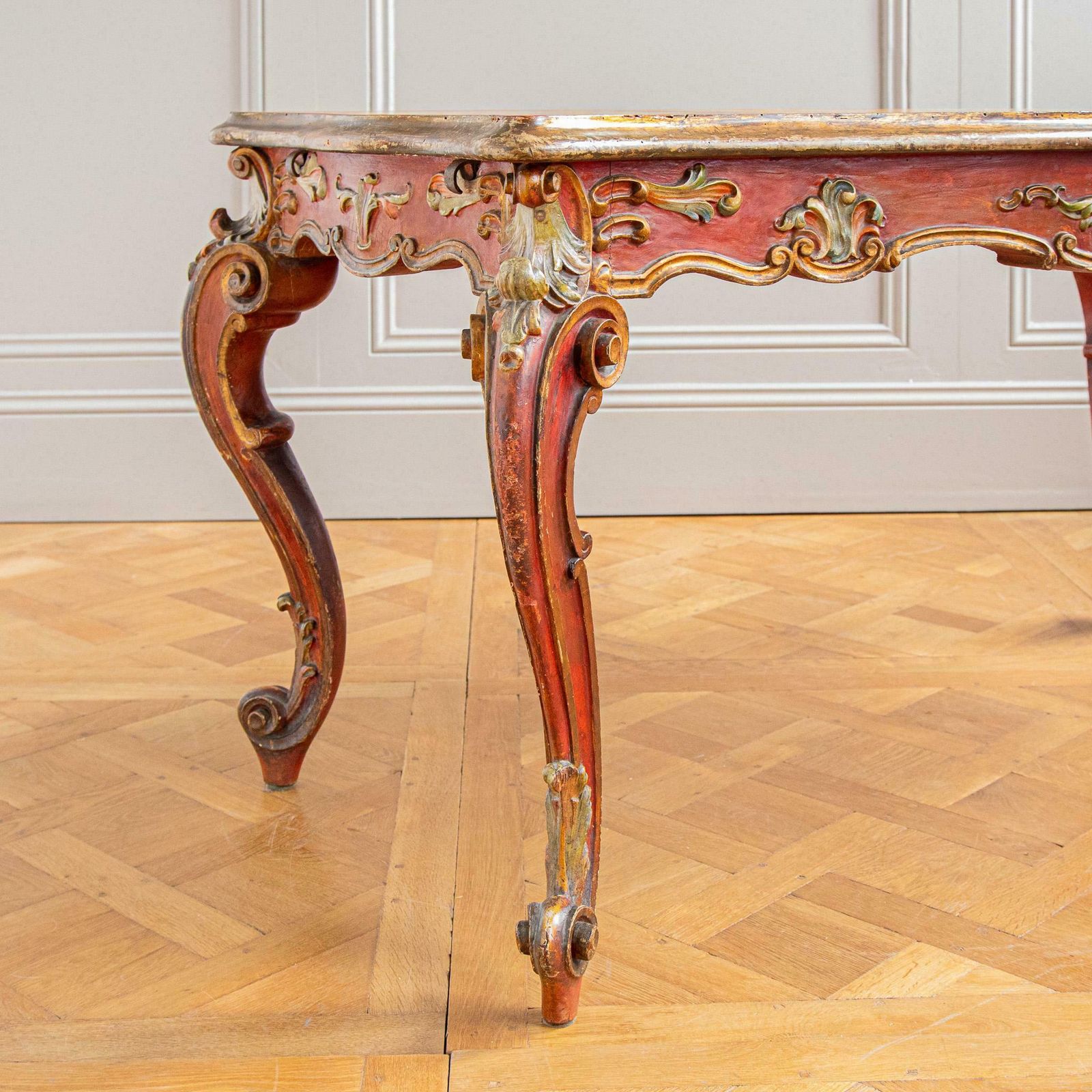 photo for sale 19th Century Italian Rococo Table Painted In The Venetian Style